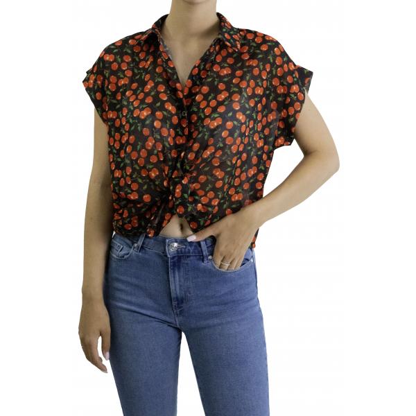 Camicia fantasia con ciliegie 